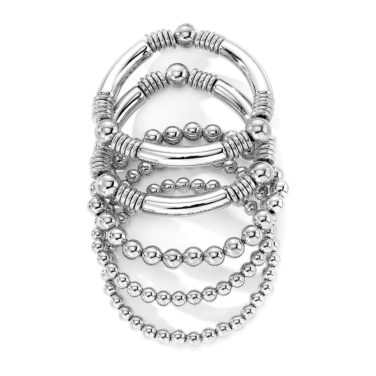 Bracelet Jewelry Mixed Materials Geometric Bohemian Style Electroplated Elastic Stacking Unisex - Image 5