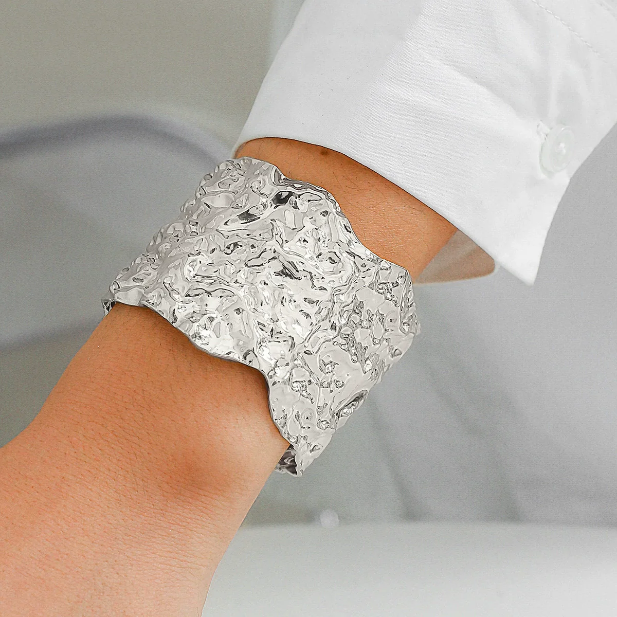Bracelet Jewelry Punk Alloy Geometric Electroplating Irregular Opening - Image 6