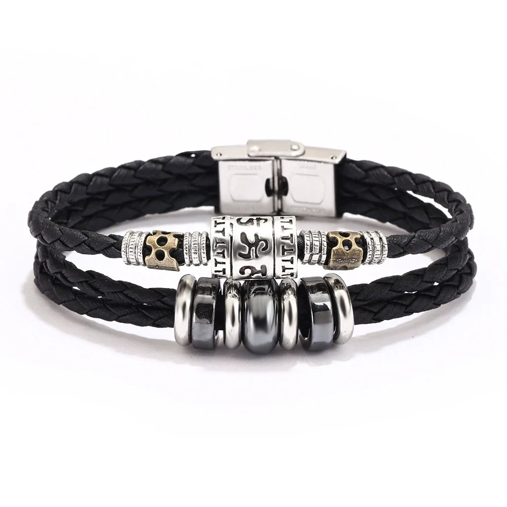 Bracelet Lapis Lazuli Tiger Eye Stone Cortex Stainless Steel Buckle Retro Geometric Handwoven Jewelry - Image 10