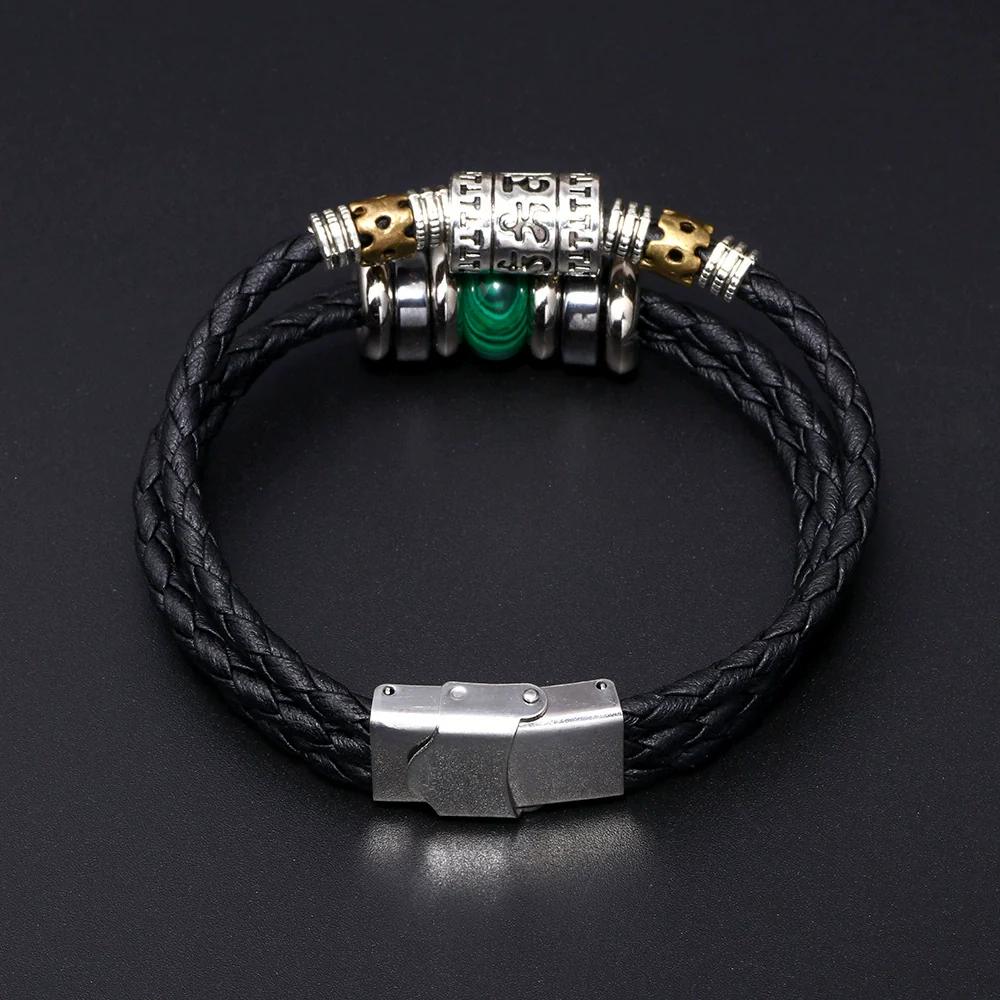 Bracelet Lapis Lazuli Tiger Eye Stone Cortex Stainless Steel Buckle Retro Geometric Handwoven Jewelry - Image 4