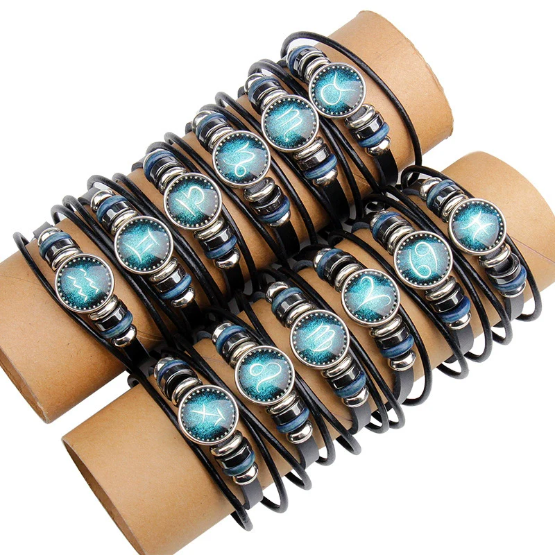 Bracelet Leather Woven Constellation Pattern Personality Style - Image 2