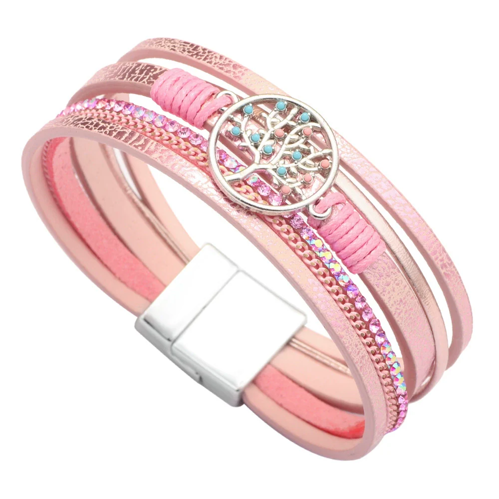 Bracelet Magnetic Material Leaves Pattern Electroplated Bohemian Style For Women - Image 8