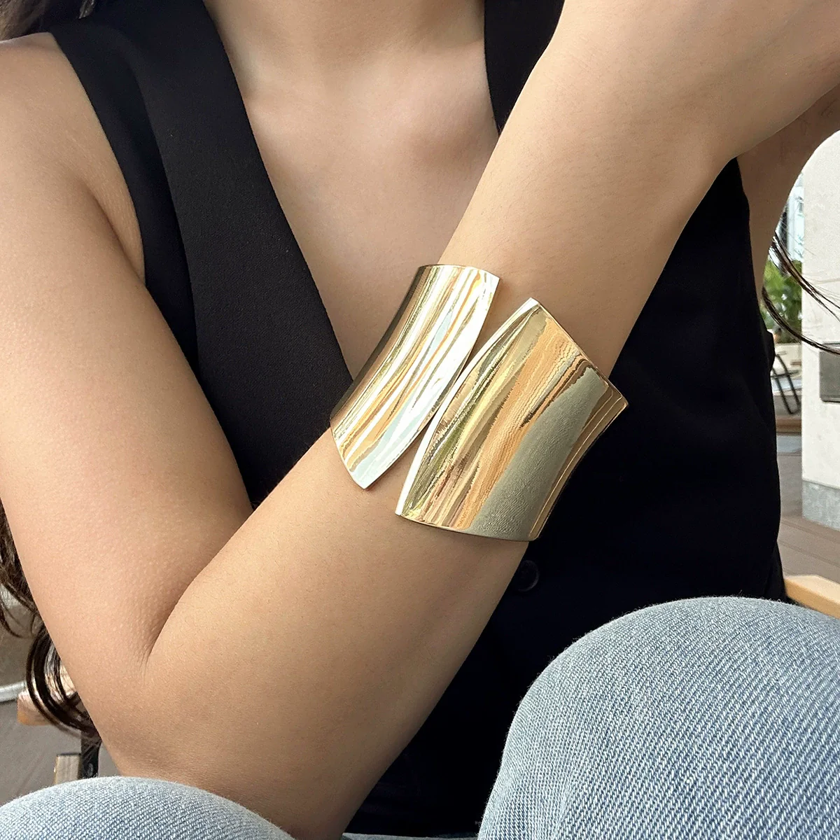 Bracelet Metal Geometric Punk Style Electroplated