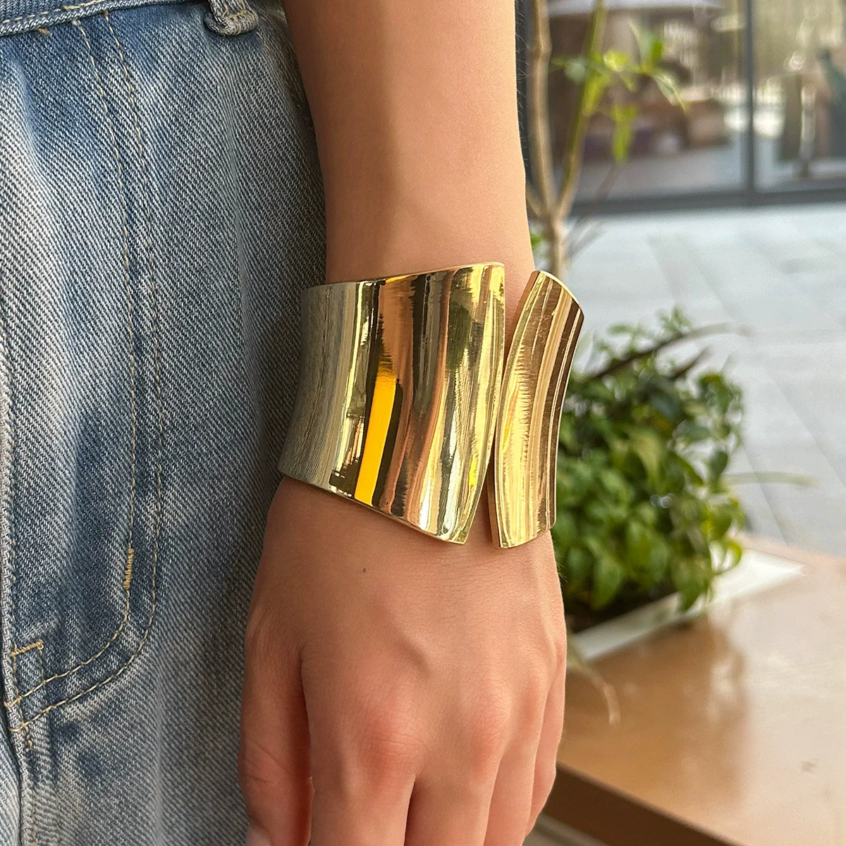 Bracelet Metal Geometric Punk Style Electroplated - Image 2