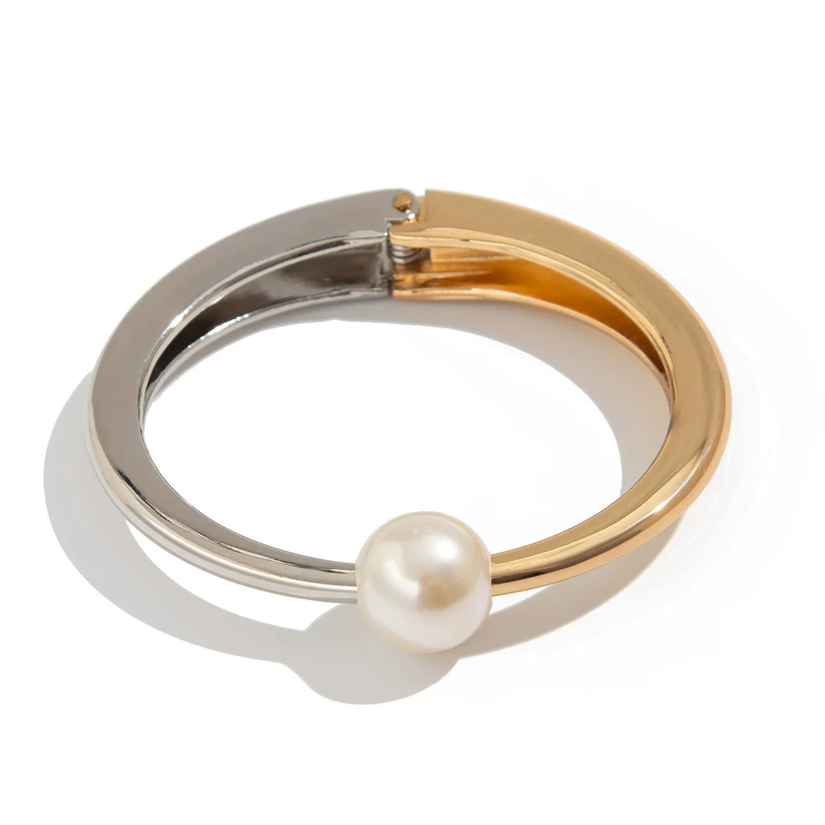 Bracelet Metal Imitation Pearl Cutout Glow Niche Geometric Electroplated For Women - Image 5