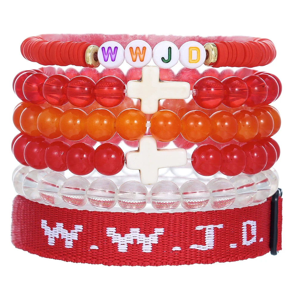 Bracelet Natural Stone Beads Geometric Handmade Cross Charm Faith Friendship Couple Unisex - Image 30