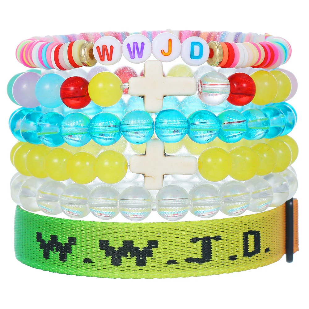 Bracelet Natural Stone Beads Geometric Handmade Cross Charm Faith Friendship Couple Unisex - Image 33