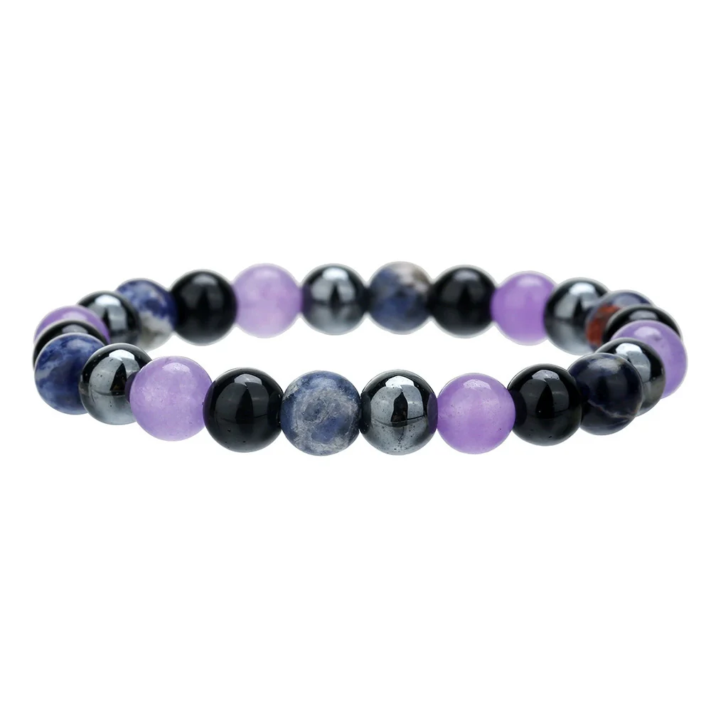 Bracelet Natural Stone Elastic Beaded Geometric Handmade - Image 19