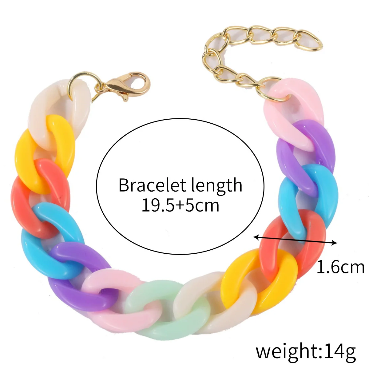 Bracelet Plastic Resin Geometric Hiphop Style Electroplating For Women - Image 13