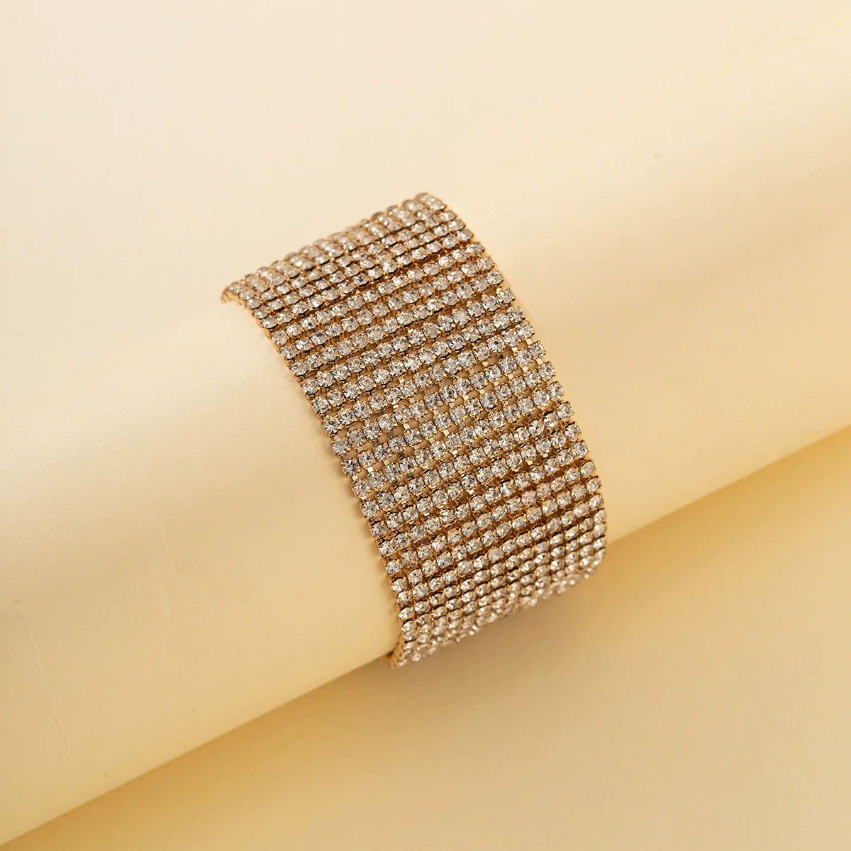 Bracelet Rhinestone Alloy Inlaid Artificial Gem Semiprecious Stone Geometric Exaggerated Style For Women - Image 4