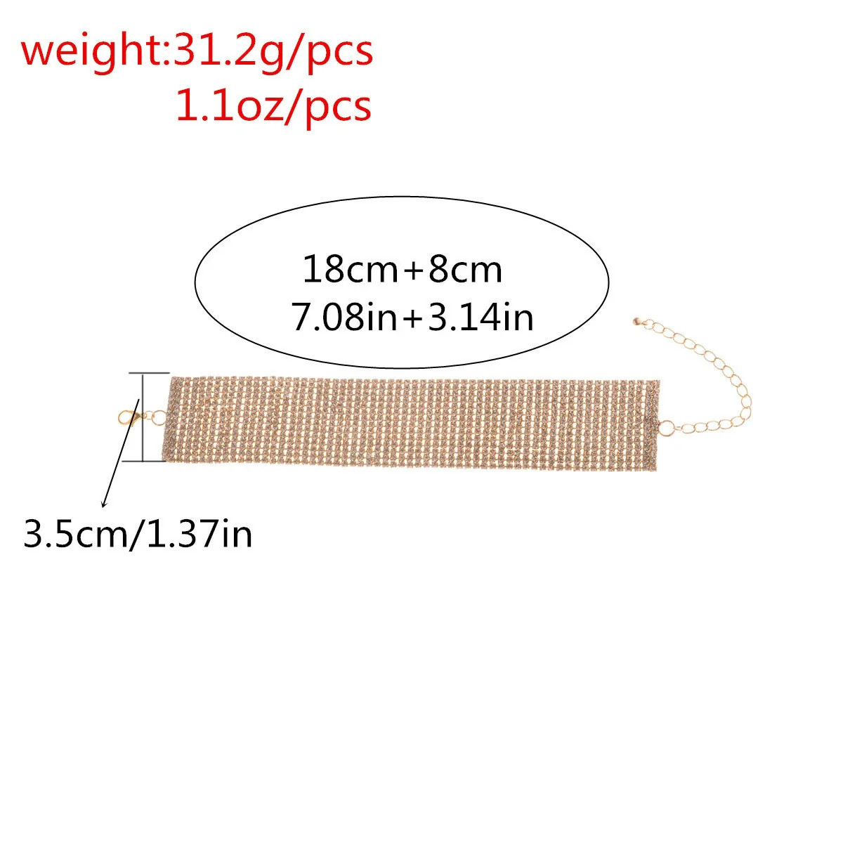 Bracelet Rhinestone Alloy Inlaid Artificial Gem Semiprecious Stone Geometric Exaggerated Style For Women - Image 5