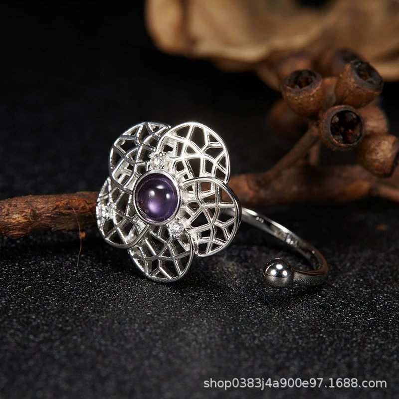 Bracelet S925 Sterling Silver Crystal Flower Geometric Set With Gems For Women - Image 17