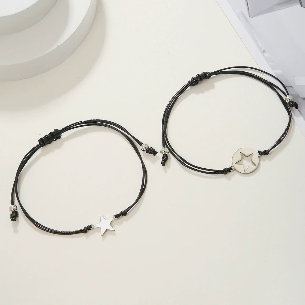 Bracelet Set Stainless Hollow Fivepointed Star Titanium Steel Geometric Electroplated - Image 4