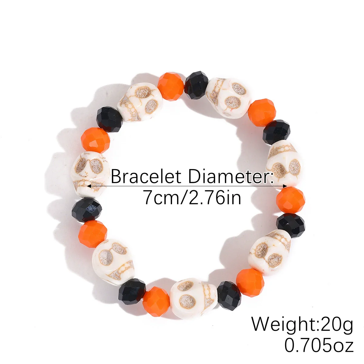 Bracelet Set Zinc Alloy Punk Festival Element Geometric Electroplating Orange Pumpkin Skull Pendant - Image 10