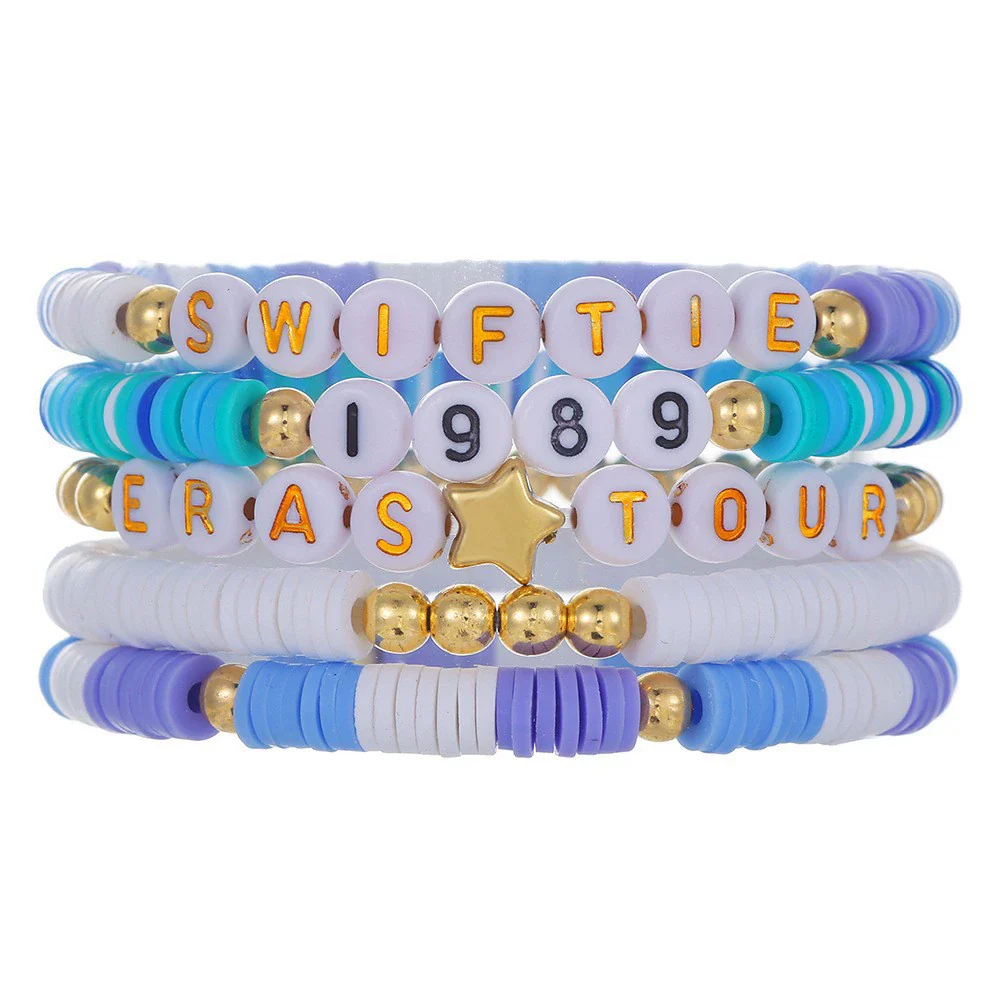 Bracelet Soft Pottery Stainless Steel Copper Acrylic Beads Handmade Bohemian Rope Braided With Letters Numbers Text - Image 7