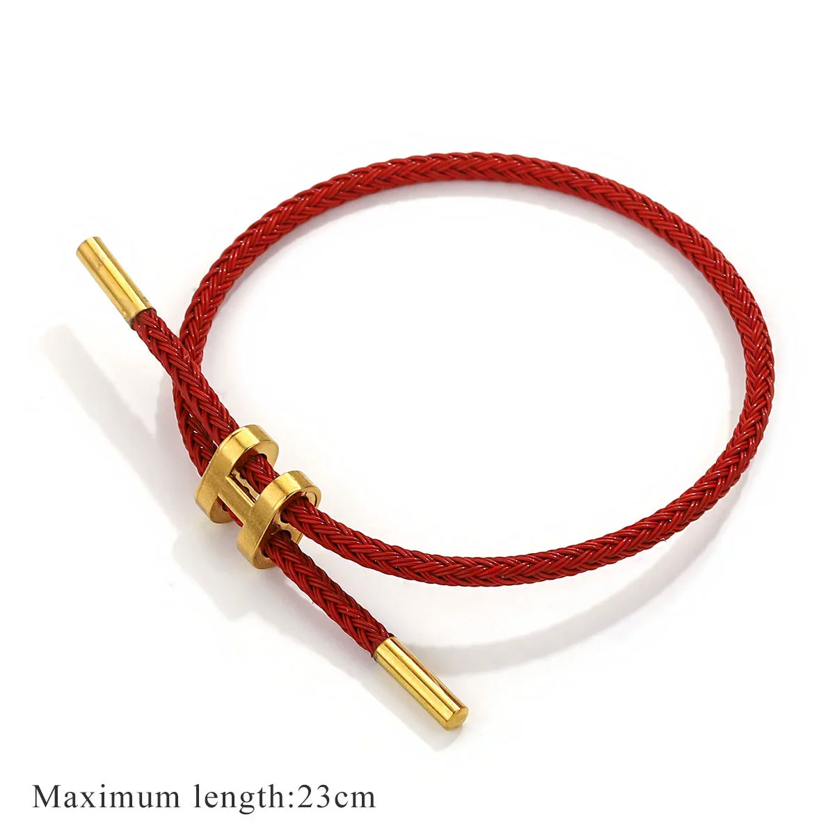 Bracelet Stainless Steel 18K Goldplated Ishaped Buckle Red Rope Electroplating Unisex Simple - Image 5