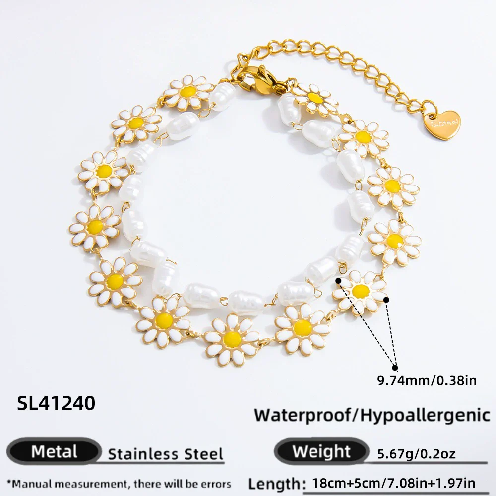 Bracelet Stainless Steel Electroplated 18K Gold Marine Style Heart Shape - Image 17