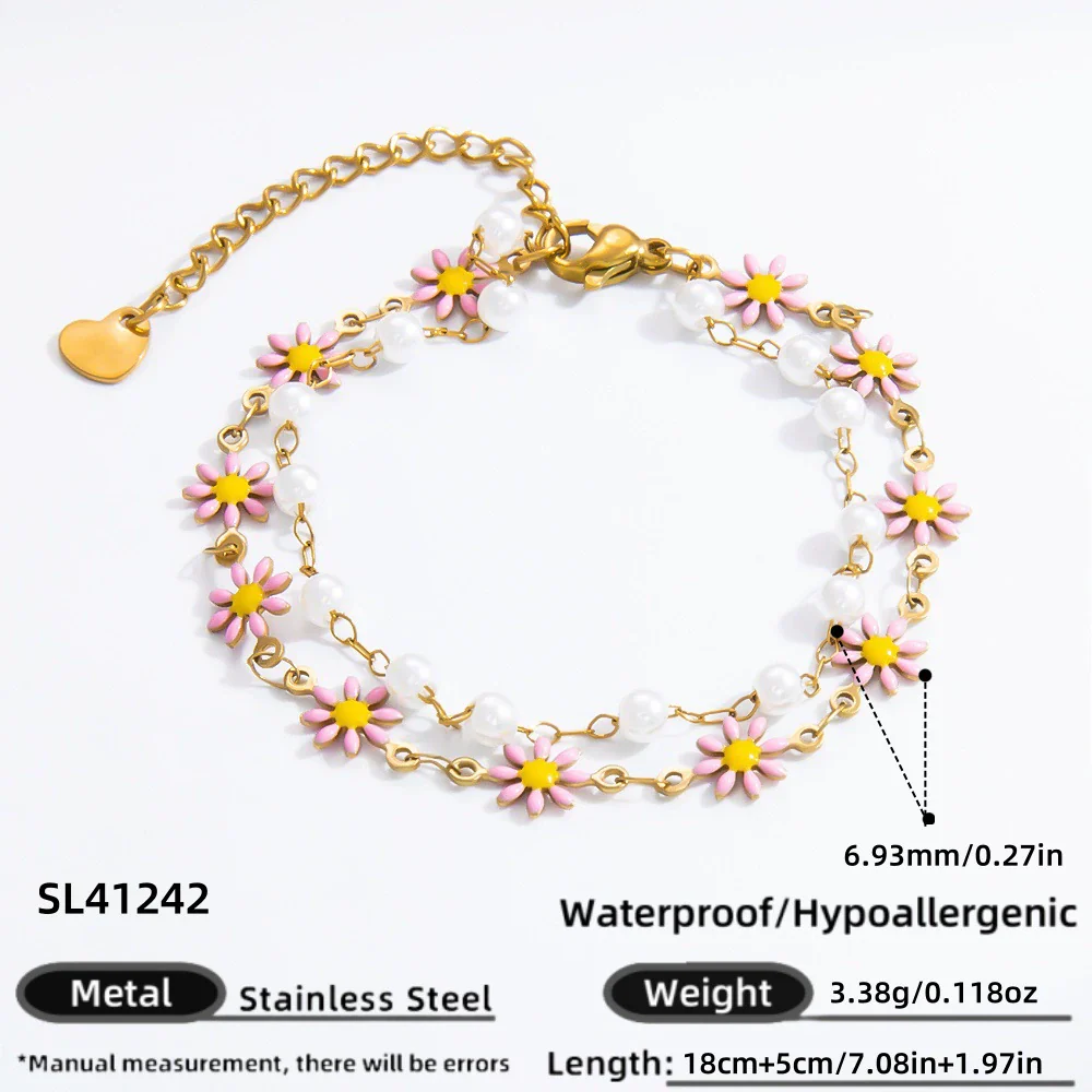 Bracelet Stainless Steel Electroplated 18K Gold Marine Style Heart Shape - Image 19