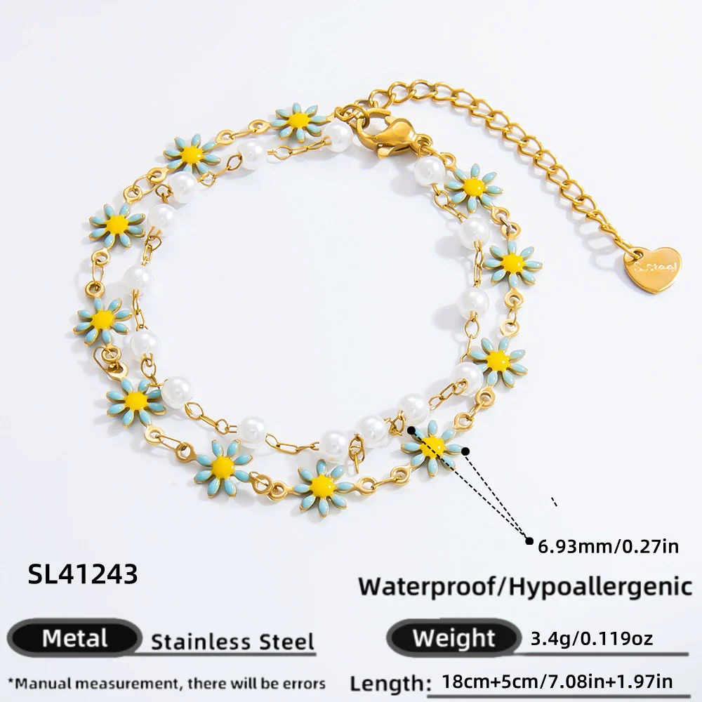 Bracelet Stainless Steel Electroplated 18K Gold Marine Style Heart Shape - Image 20