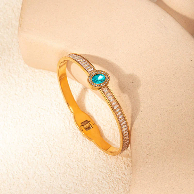 Bracelet Stainless Steel Gold Plated Geometric Fashion Jewelry - Image 2