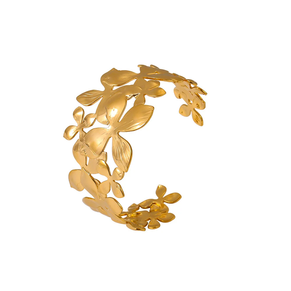 Bracelet Stainless Steel Pvd Electroplated French Flower Geometric Simple Style - Image 5