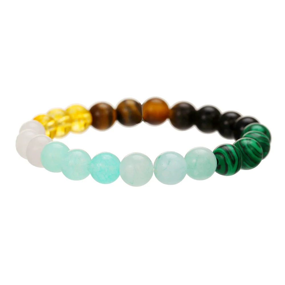 Bracelet Stone Geometric Handmade Retro Black Onyx Citrine Yellow Tiger Eye Unisex - Image 11