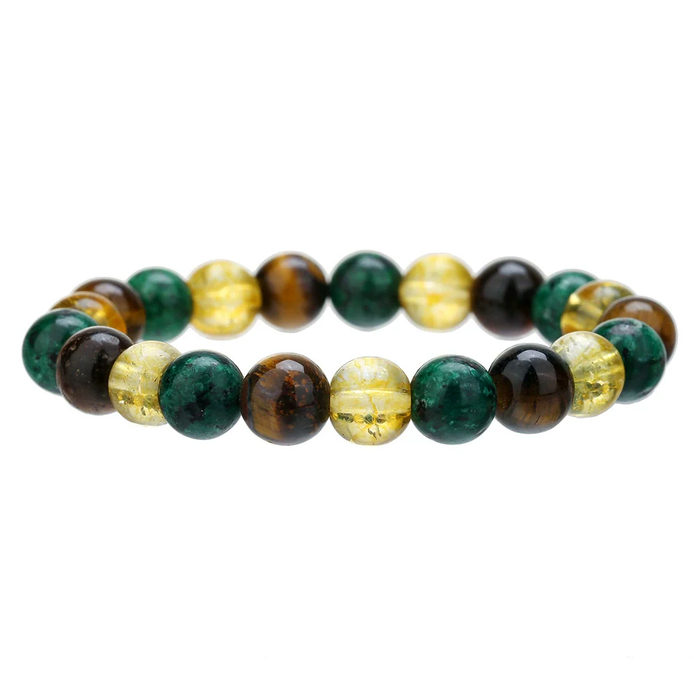 Bracelet Stone Geometric Handmade Retro Black Onyx Citrine Yellow Tiger Eye Unisex - Image 18