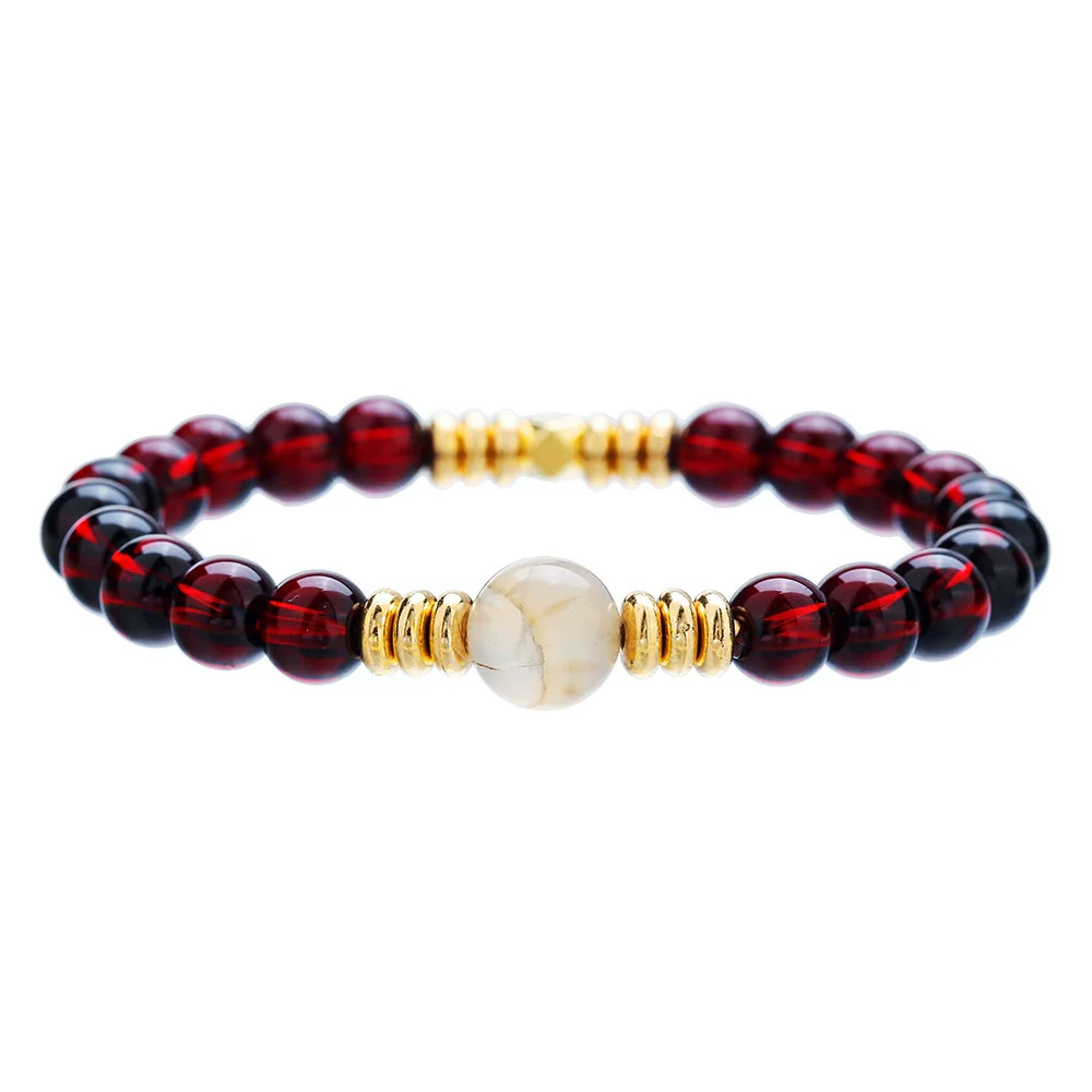 Bracelet Stone Geometric Handmade Retro Black Onyx Citrine Yellow Tiger Eye Unisex - Image 9