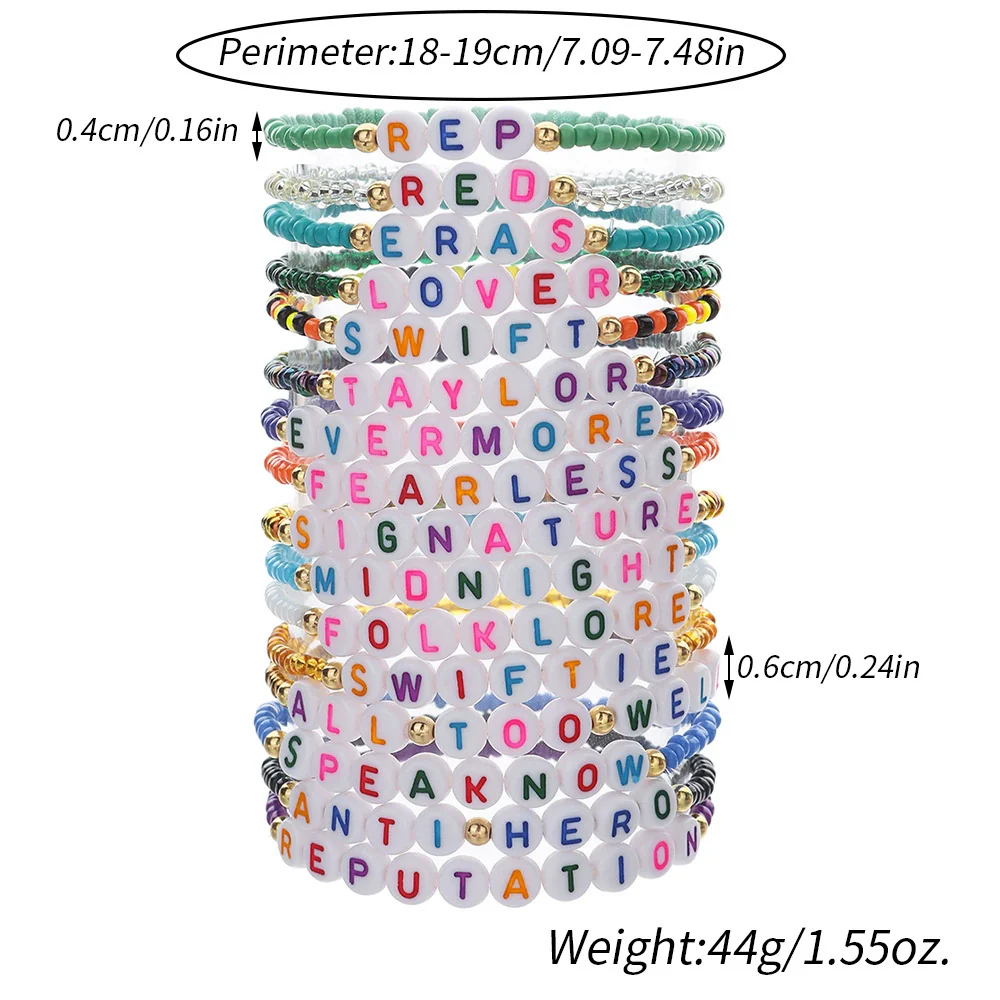 Bracelet Suit Rice Beads Acrylic Geometric Handmade - Image 5