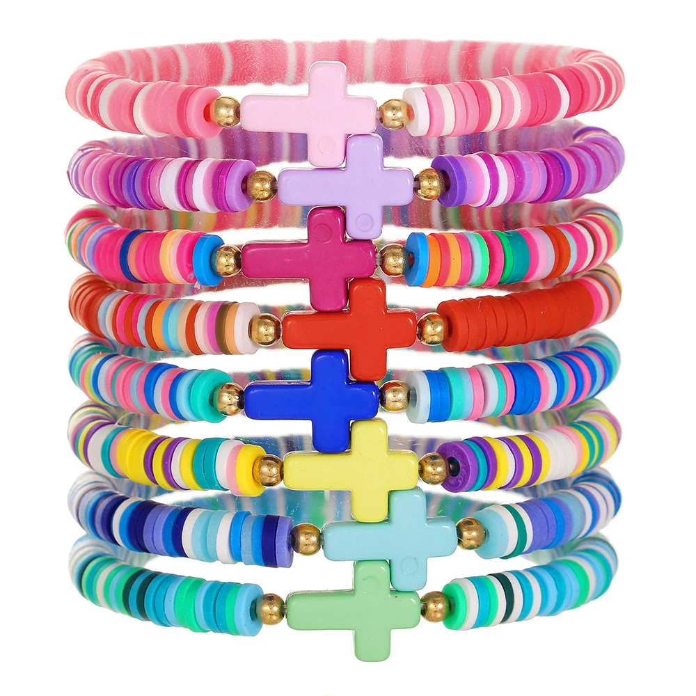 Bracelet Suit Rice Beads Acrylic Geometric Handmade - Image 7
