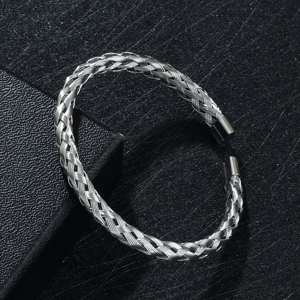 Bracelet Titanium Steel Braided Cshaped Fashion Geometric Electroplated Jewelry - Image 7