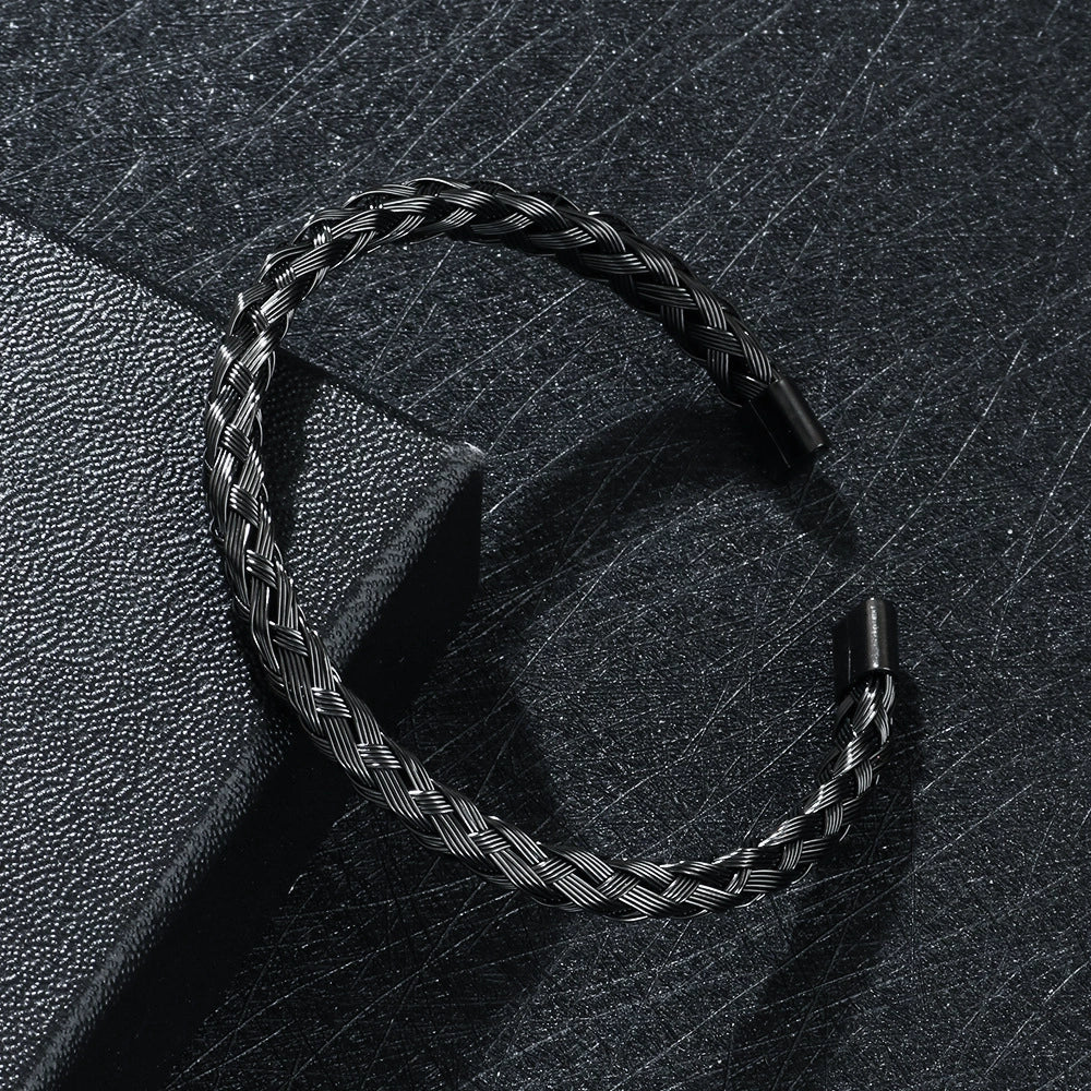 Bracelet Titanium Steel Braided Cshaped Fashion Geometric Electroplated Jewelry - Image 8