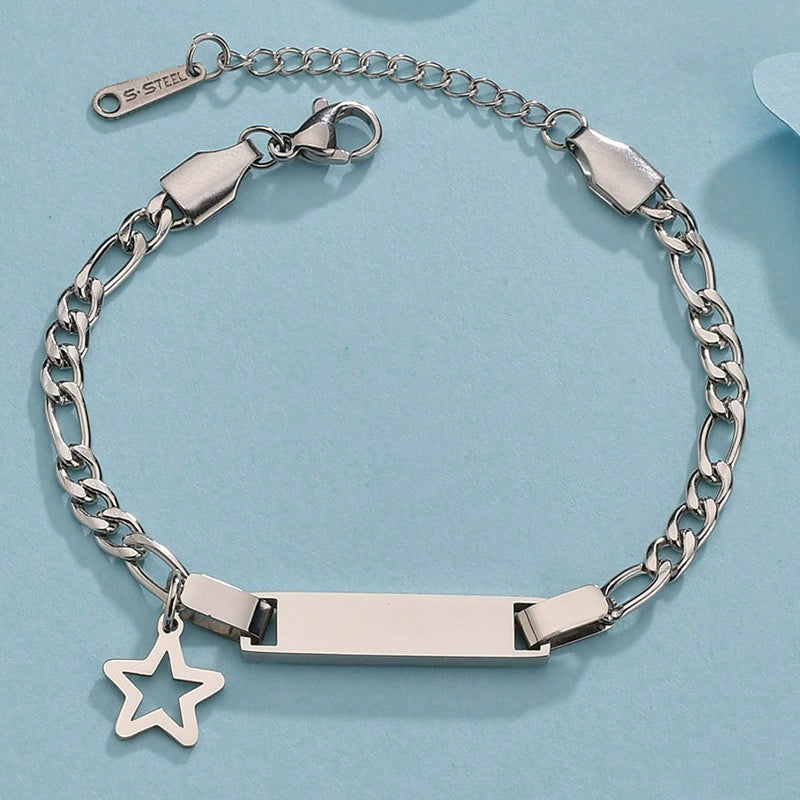 Bracelet Titanium Steel Curved Heart Butterfly Geometric Electroplated For Women - Image 6