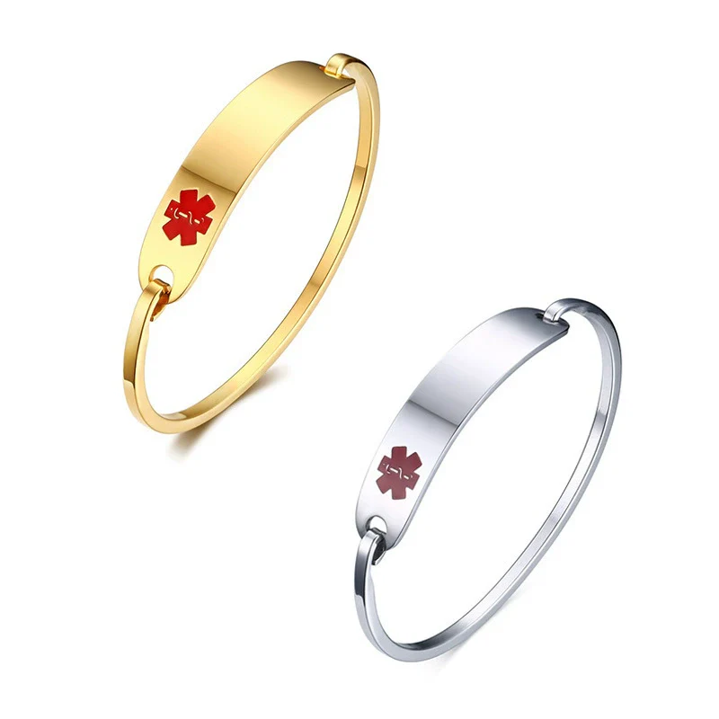 Bracelet Titanium Steel Curved Medical Logo Electroplating