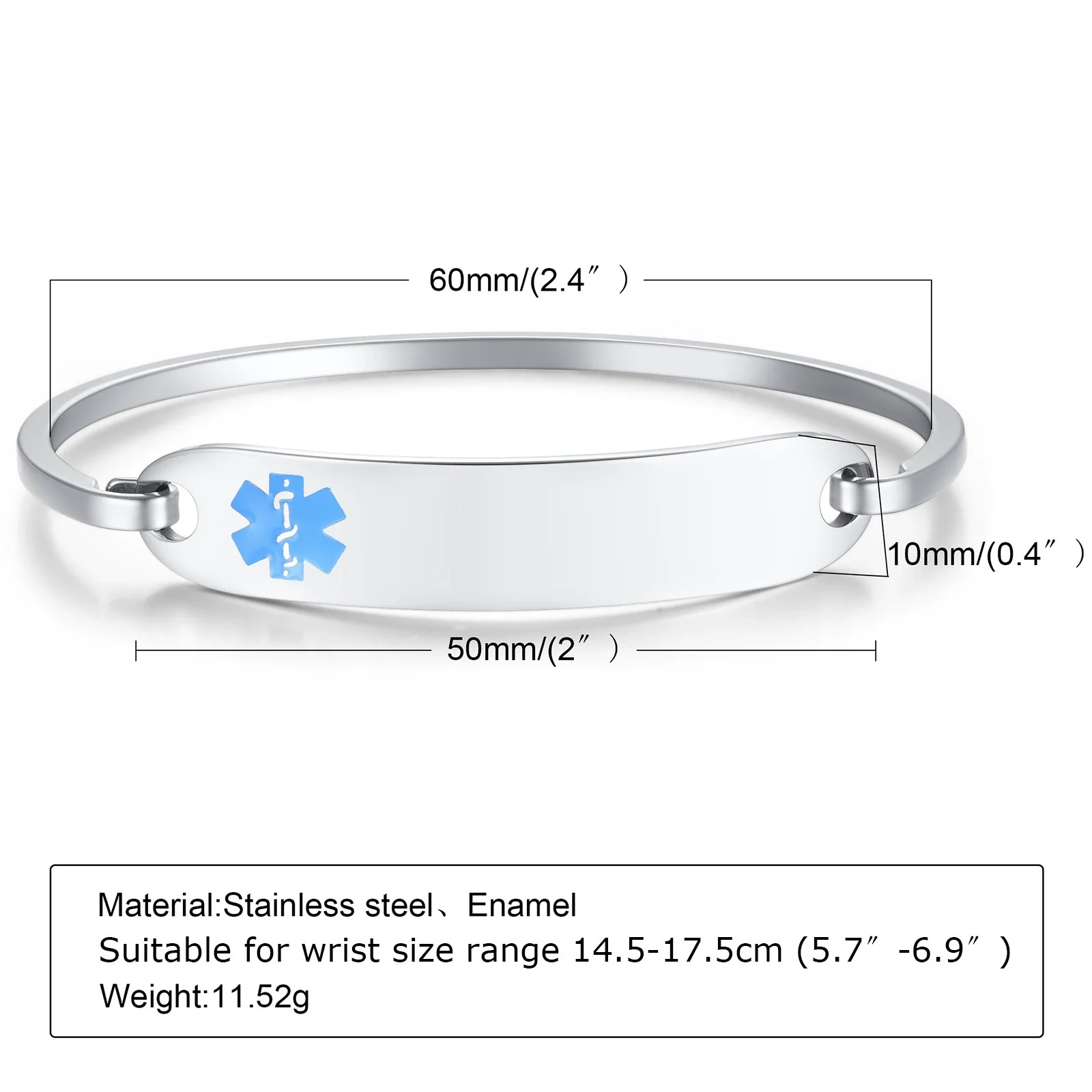 Bracelet Titanium Steel Curved Medical Logo Electroplating - Image 14
