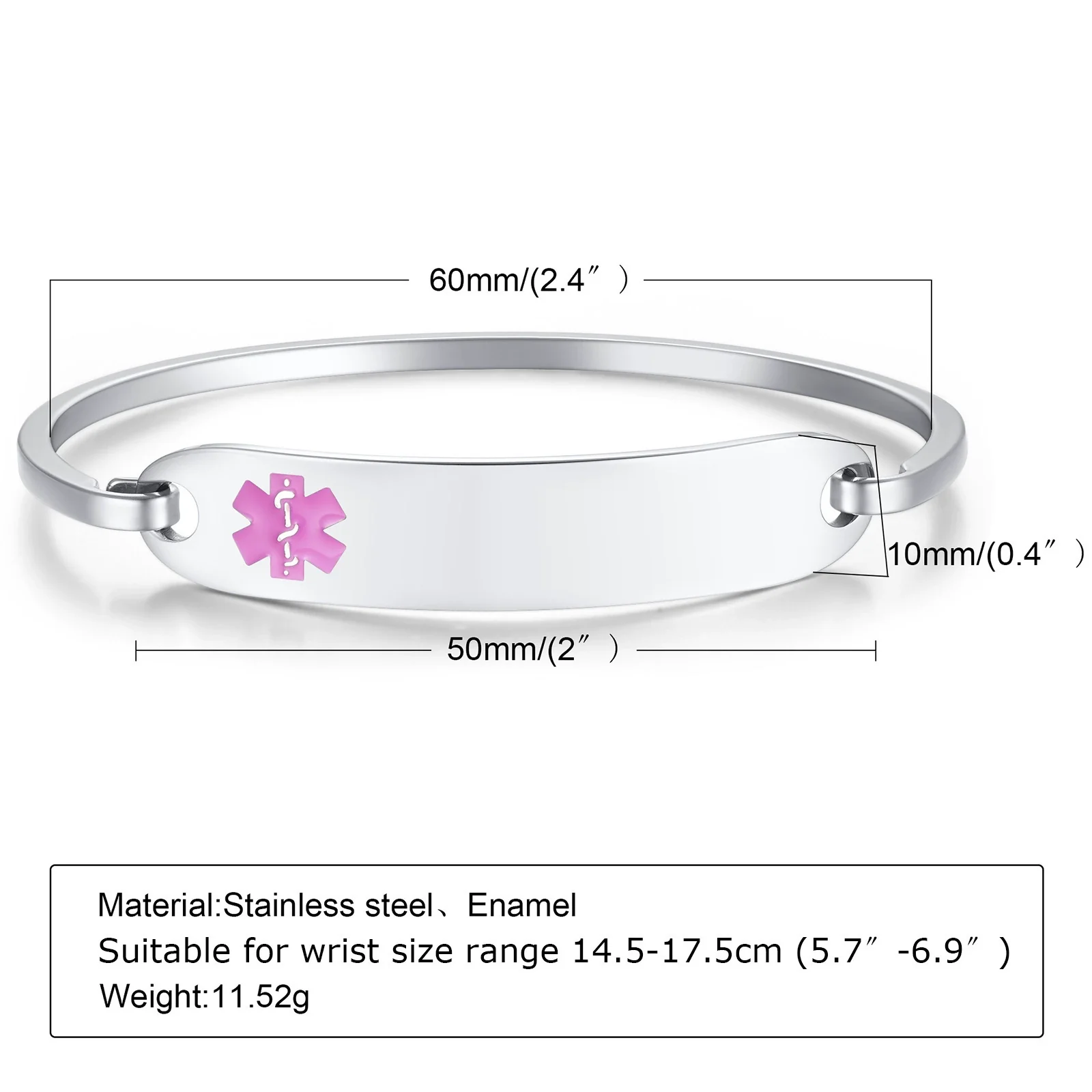 Bracelet Titanium Steel Curved Medical Logo Electroplating - Image 15