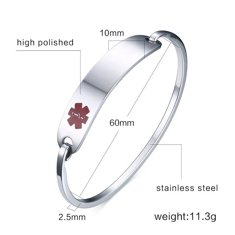 Bracelet Titanium Steel Curved Medical Logo Electroplating - Image 2