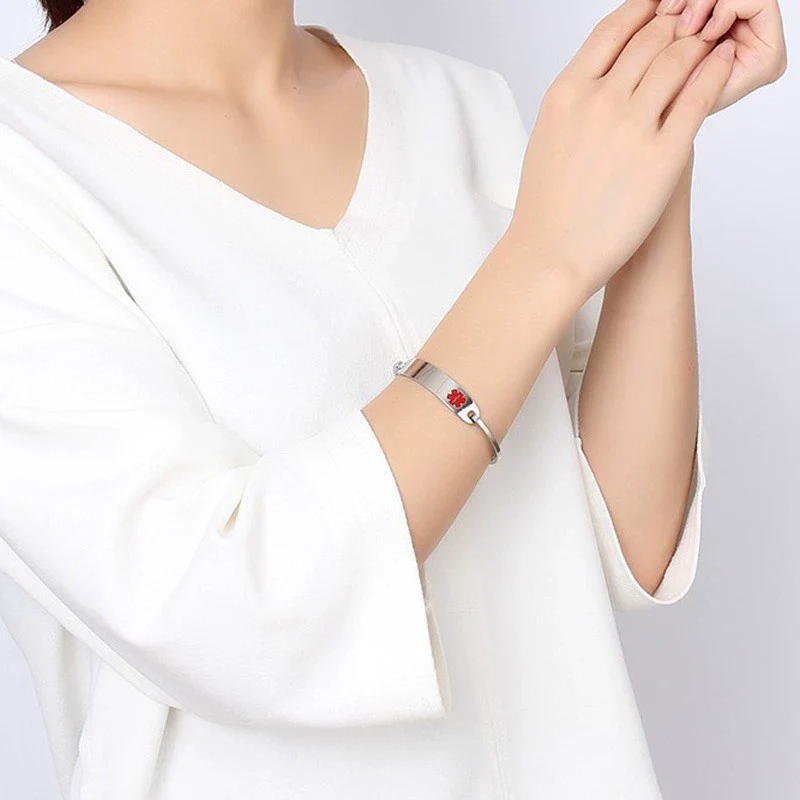 Bracelet Titanium Steel Curved Medical Logo Electroplating - Image 3