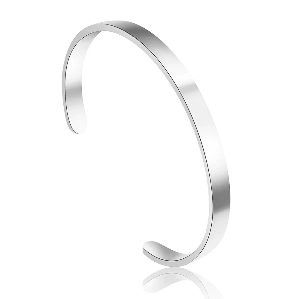 Bracelet Titanium Steel Geometric Cshaped Electroplated Unisex - Image 3