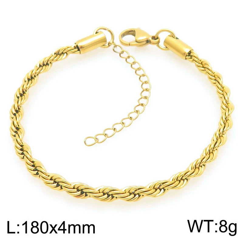 Bracelet Titanium Steel Geometric Pattern Handmade Round Bead Blade Chain Cuban Chain Style - Image 9