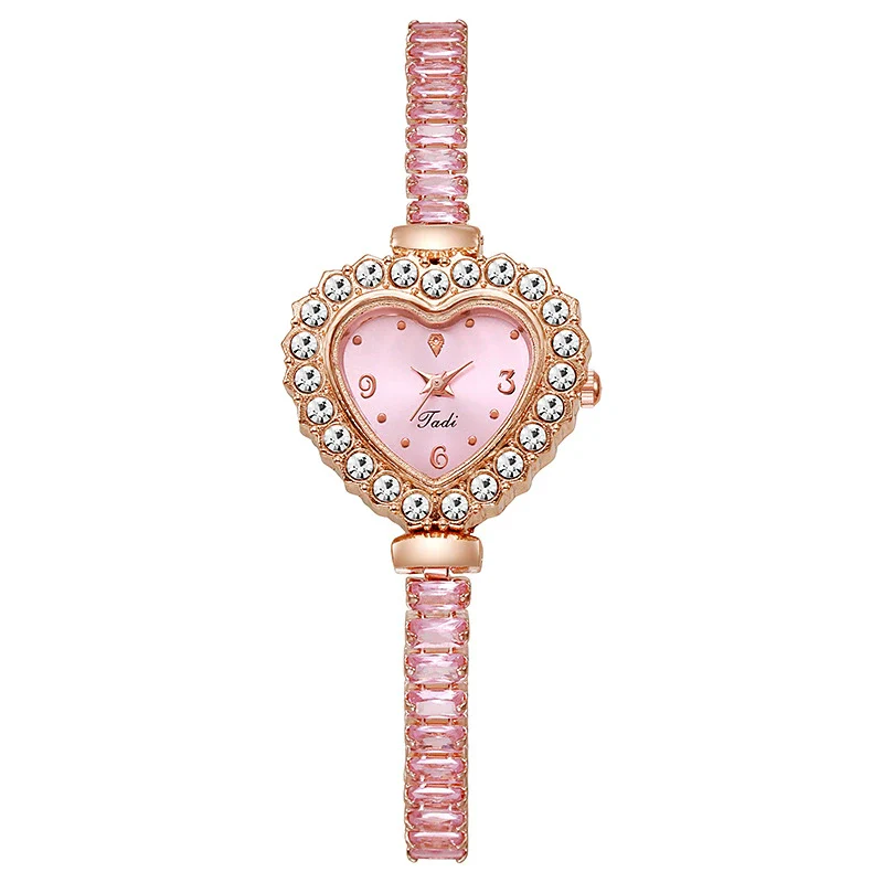 Bracelet Watch Alloy Heart Shape Pullout Style Women's Fashionable - Image 9