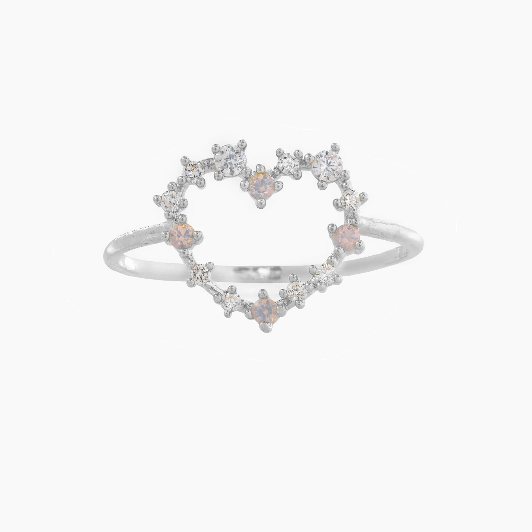 Brass Copperplated 18K Gold Heart Shape Ring Hand Jewelry With Microset Diamond For Women - Image 9