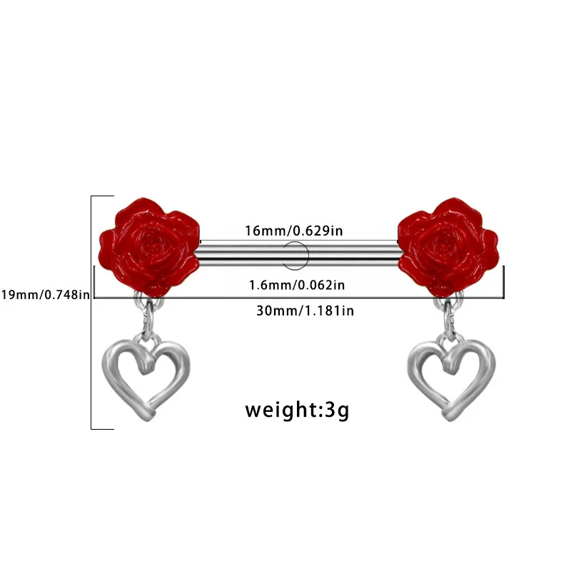 Breast Ring Zinc Alloy Heartshaped Geometric Style - Image 10