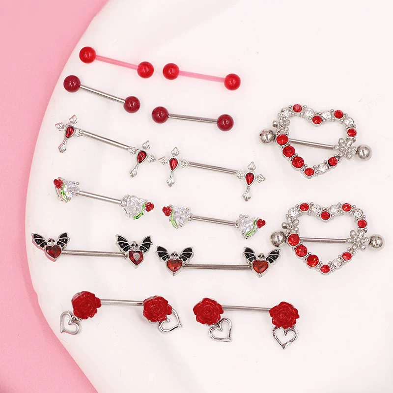 Breast Ring Zinc Alloy Heartshaped Geometric Style - Image 2