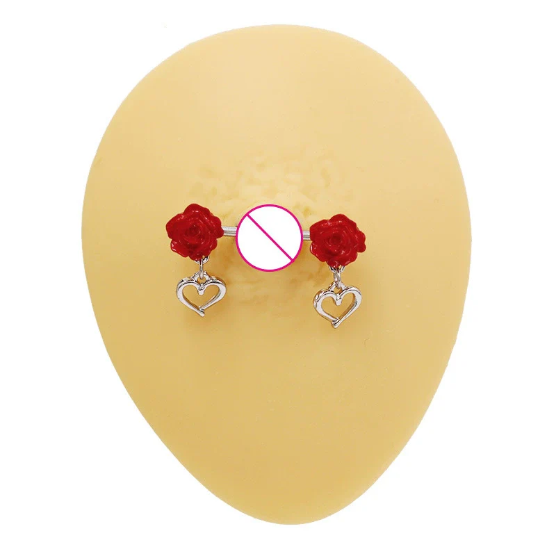 Breast Ring Zinc Alloy Heartshaped Geometric Style - Image 3