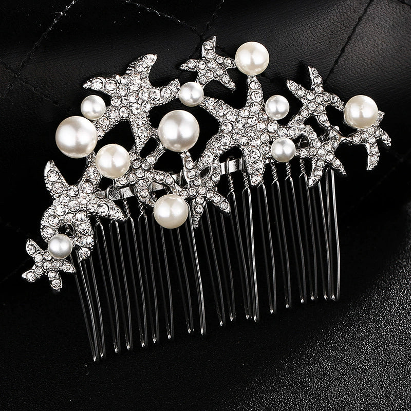 Bridal Alloy Star Rhinestone Handmade Hair Comb Women's Jewelry Hair Accessories - Image 4