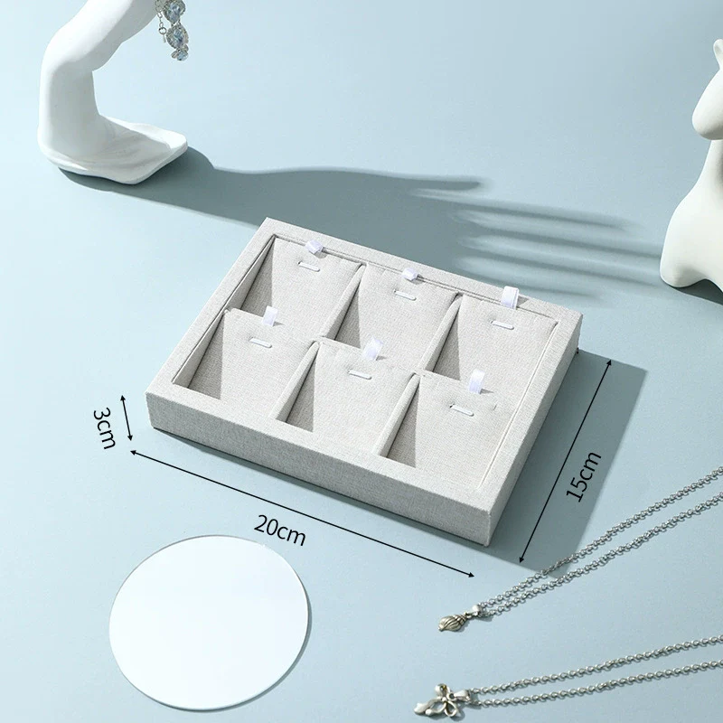 Burlap Jewelry Tray Geometric Shape Splicing Highend Luxury For Necklace Storage And Display - Image 10