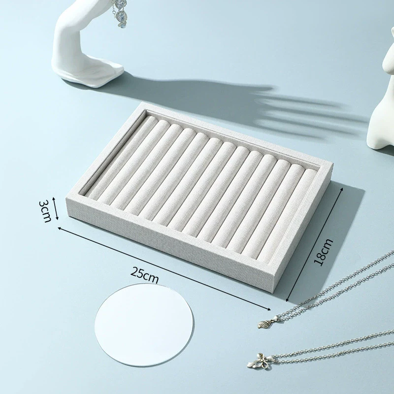 Burlap Jewelry Tray Geometric Shape Splicing Highend Luxury For Necklace Storage And Display - Image 11