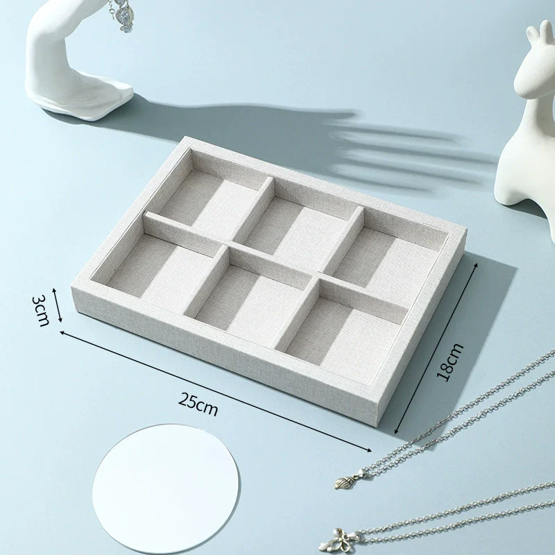 Burlap Jewelry Tray Geometric Shape Splicing Highend Luxury For Necklace Storage And Display - Image 12