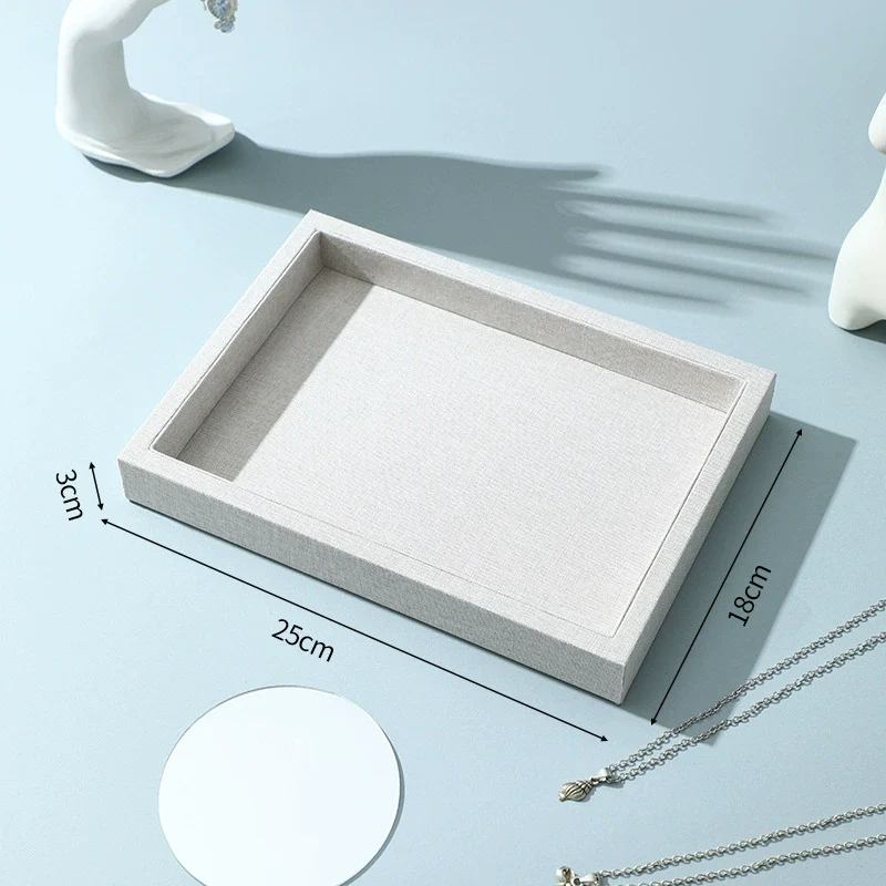 Burlap Jewelry Tray Geometric Shape Splicing Highend Luxury For Necklace Storage And Display - Image 13